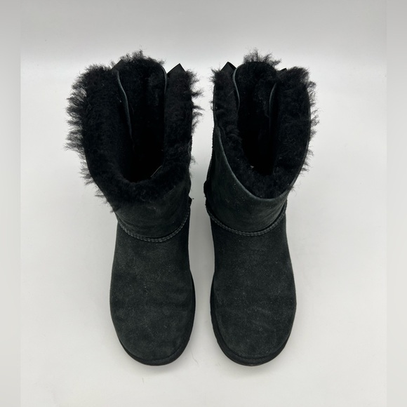 UGG Women’s Bailey Bow II Boots Black Shoes Size 7 - Picture 5 of 6
